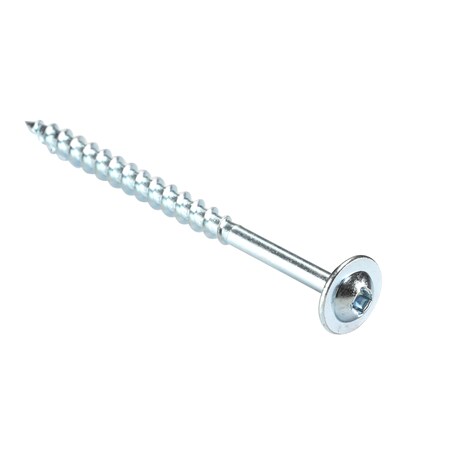 Zoro Select Wood Screw, #10, 3 in, Zinc Plated Stainless Steel Flange Round Head Square Drive, 1450 PK 1048DXRW17